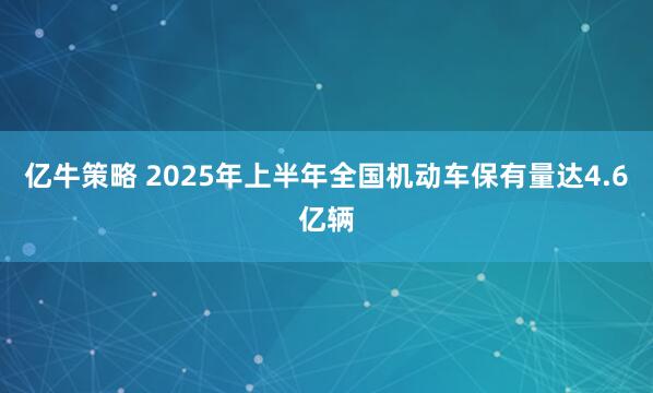 亿牛策略 2025年上半年全国机动车保有量达4.6亿辆